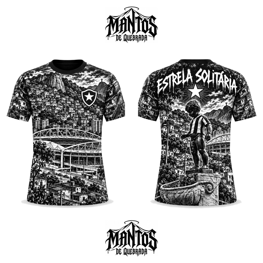 Camiseta de Quebrada Fogão Glorioso Santa Marta, frente e costas