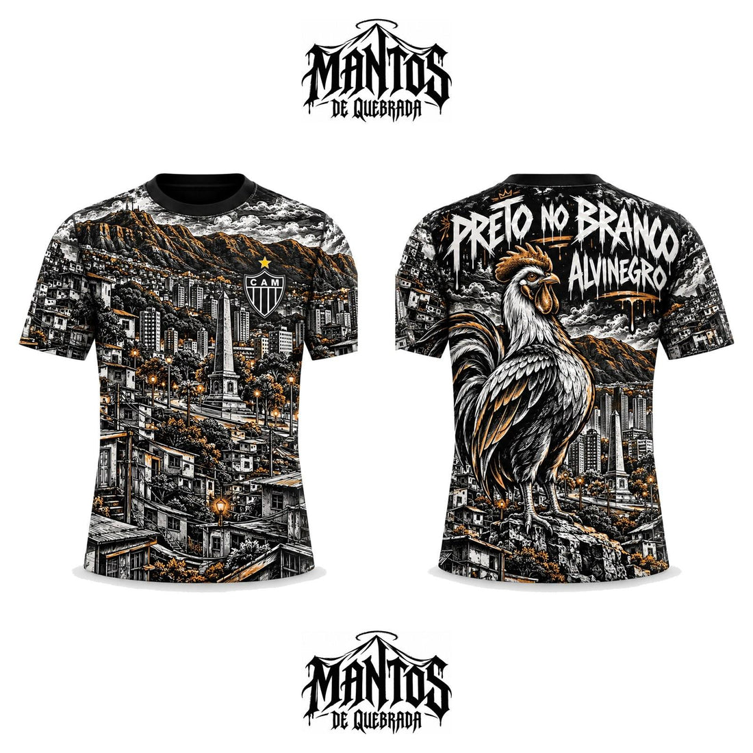 Camiseta de Quebrada Alvinegro Mineiro Serra do Curral, frente e costas