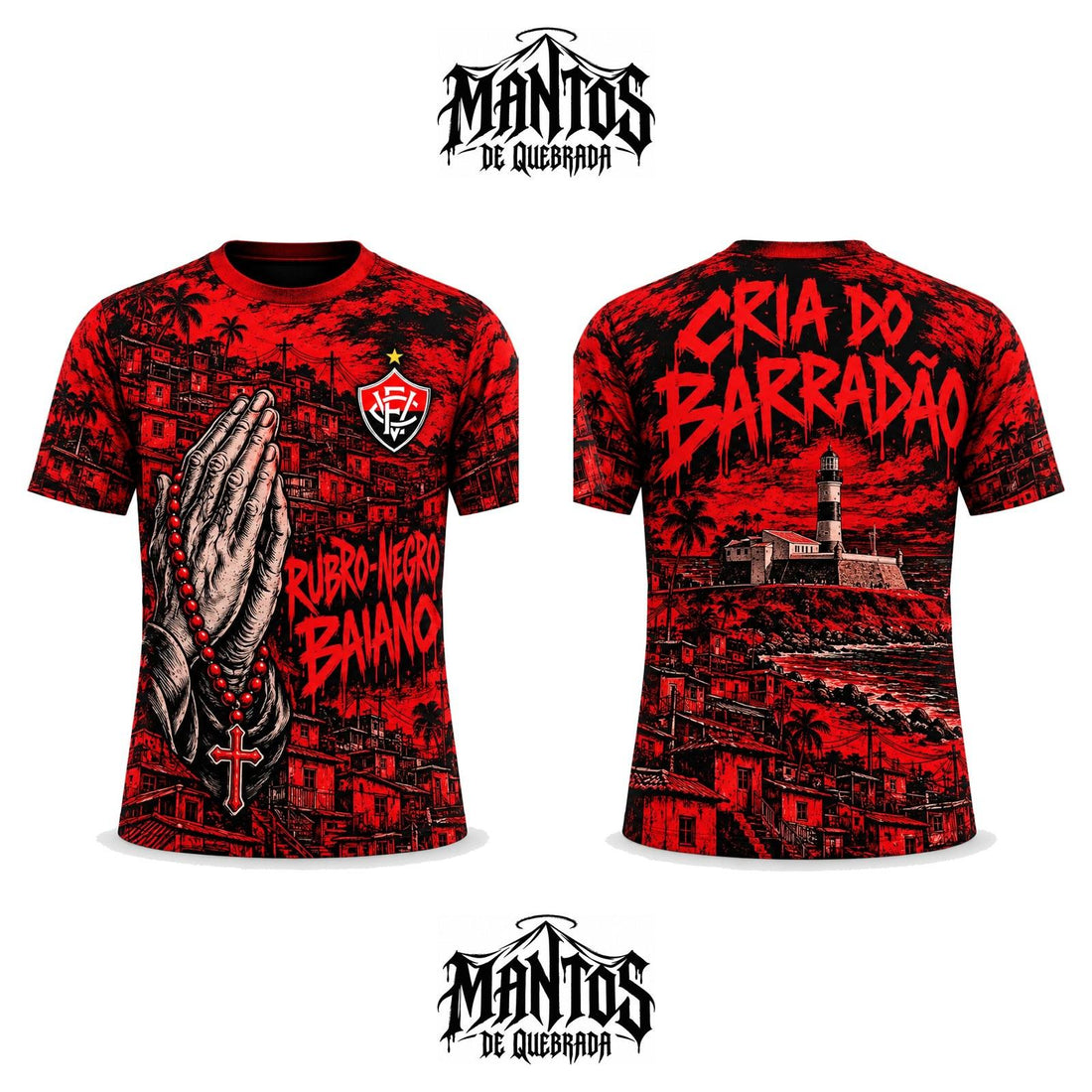Camiseta de Quebrada Leão da Barra Cria do Barradão, frente e costas